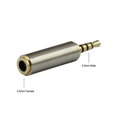 무저항잭 이어폰잡음 3.5mm 2.5mm 어댑터 컨버터 스테레오 오디오 헤드폰 잭, 02 2.5mm Male to 3.5mm, 한개옵션1