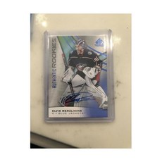 2019-20 SP Game Used Elvis Merzlikins Blue Jackets AUTHENTIC ROOKIE AUTO