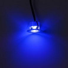 QACA 6 팩 LED 데크 조명 저전압 DC12V 1W 야외 정원 파티오 데크 계단 지하 조명 45mm 조경 램프 키트, 파란, 6개