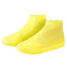 남녀공용 방수 실리콘 신발 보호대 재사용 가능한 야외 장화 미끄럼 방지 커버, 없음, 3) Yellow S 24x12cm
