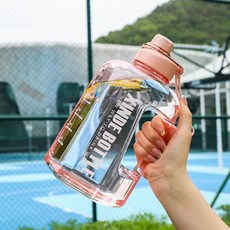 HWstork 원데이워터 스포츠 빨대 물병, 핑크, 2200ml, 1개