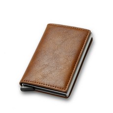 맞춤형 RFID 블랙 탄소 섬유 가죽 지갑 카드 홀더 심플한 남성 선물