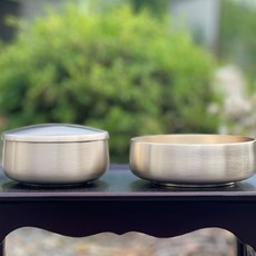 우리놋 방짜 단아함 합식기 밥그릇+뚜껑+대접 유기세트, 1개