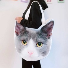 고양이 주문제작 가방 사진 커스텀 선물 강아지 귀여운 에코백, 60CM 맞춤형 단면, 1개