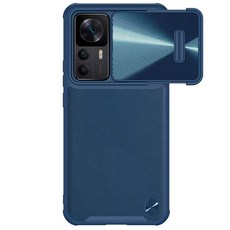 Xiaomi 12T Pro Nillkin Camshield PU 가죽 S 케이스 슬라이드 카메라 용 Mi 개인 정보 보호 뒷 표지, [02] 파란