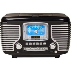 크로슬리 커세어탁상용 AM FM 블루투스 라디오 CD 플레이어 CR612B-RE, Black_Bluetooth