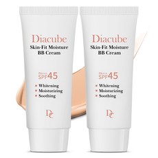 다이아큐브 스킨핏모이스처 선비비(BB)크림 SPF45 PA+++ 미백 주름개선 복합기능성, 2개, 50g, 자연스러운 베이지