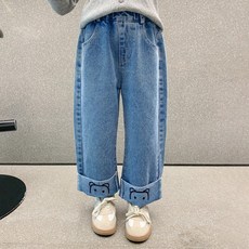 핑크비 후아유데님진 주니어 초등학생 여아 청바지 팬츠 100-150호