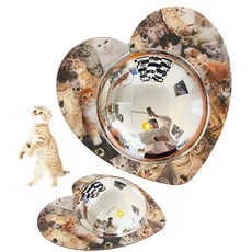 볼록거울 하트볼록거울 Love Cat Acrylic Convex Mirror, 1개