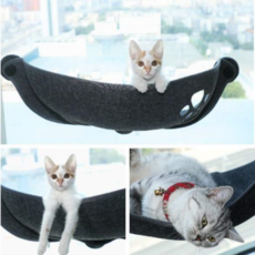 카무라라 고양이 창문 해먹 윈도우 창틀 침대 쉼터 유리창 창밖 캣해먹 선반, 편안한 그레이