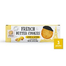 Pierre Biscuiterie French Butter Cookies with Lemo Pierre Biscuiterie 레몬 & 아몬드가 들어간 프렌치 버터 쿠키 5.29 온, 3개, 149g