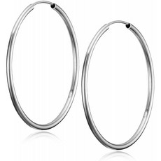 해솔 스털링 실버 끝없는 여성 후프 귀걸이 ER001(30mm)