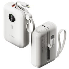 코드웨이 PD 23W 고속충전 케이블 4in1 일체형 미니 보조배터리, 10000mAh, 화이트