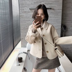 Modern Fashion 여성 숏코트 카라넥 짧은 아우터 아웃포켓 자켓