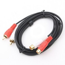 Coms RCA 2선 연장 케이블 1.5M AV3808, RCA 케이블 (2선 연장) 1.5M 음향 스피커 케이블, 1개
