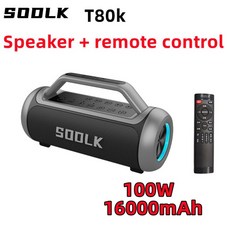 SOOLK 무선 블루투스 스피커 휴대용 홈 시어터 360 스테레오 TWS 서브우퍼 RGB 조명 효과 노래방 T80k 120W, 1.T80K