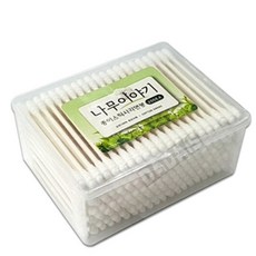 종이스틱 사각 면봉(200P) DAISOP 나무면봉 고급면봉