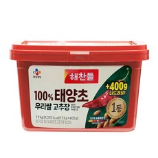 해찬들 100% 우리쌀 태양초 고추장, 1.9kg, 2개