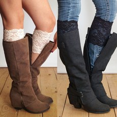 패션 여성 스트레치 레이스 부팅 팔목 꽃 다리 따뜻하게 레이스 트림 toppers 양말 w715|boot cuffs|lace boot cuffsstretch lace boot