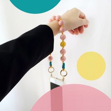 샤이니스텔라 우드볼 핸드폰 스트랩, 1.핑크포인트+그린