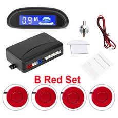후측방경보 후방감지 주차 센서 측후방 경보 시스템 자동차 감지 자동차 Parktronic LED 주차 레이더 4 센, 06 Red Set_01 6.8cm