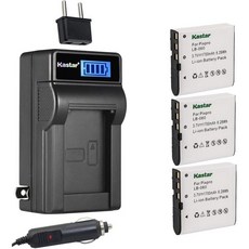 카메라 충전기 Kastar 2팩 LB-060 배터리 및 LCD AC Kodak PixPro AZ526 AZ527 AZ528 HP V5060 V5060H V5061 V5061U, 1 Charger + 3 Batteries