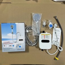 소형전기순간온수기 전기온수기 초미니온수기 미니온수기 순간 전기 온수기 빠른 가열 미니 소형 주방 보물 온도 조절 샤워 3500W, 2.white - EU