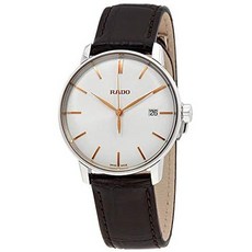 Rado Coupole L Silver Dial Brown Leather Strap Quartz Mens Watch R22864025 PROD210010601