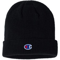 Champion Ribbed Knit 비니 Black
