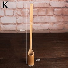 천연 대나무 긴 손잡이 티 스푼 멀티 스타일 빈티지 분배 스쿱 테이크 와인 주류 티웨어 액세서리, [03] K, 1개