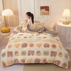 두꺼운 양면 벨벳 이불 양털 겨울 담요 가을 봉제 코어 5kg, style 4, 100x150cm 1kg-random, 1개