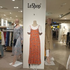 르샵 5단 절개 뷔스티에 프린트 원피스 끈 원피스 나시 원피스 롱원피스 여름원피스