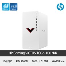 HP 2024 빅터스 데스크탑 코어i5 인텔 13세대 지포스 RTX 4060 Ti, 16GB, TG02-1007KR, 세라믹화이트메탈, 512GB, WIN11 Home