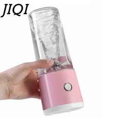 휴대용믹서기 무선믹서기 미니믹서기 JIQI 460ml 충전식 과즙 기 다기능 전기 46 블레이드 포켓 스포츠 병 블렌더 USB, 3)6 blade White