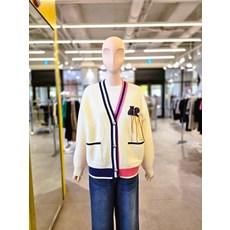 럭키슈에뜨 하찌조직 믹스 등판 자카드 가디건 LFWCA23290IVX