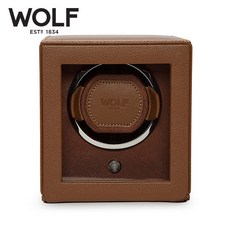 WOLF 울프 461127 큐브 Cub Single Winder w Cover Cognac 싱글 워치와인더