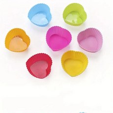 실리콘 케이크 몰드 라운드 머핀 컵케이크 베이킹 장식 도구 결혼, 1.10pcs heart