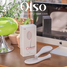 OLSO 음이온 브러쉬 LED 미세전류 자극 두피케어 진동 두피 마사지기 부드러운 머릿결