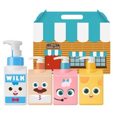 밀크바오밥 브레드이발소 베이비앤키즈 샴푸 워시 컨디셔너 페이셜 폼 4종 선물 세트1세트, 단품, 단품