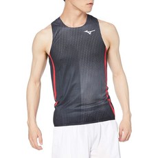 [Mizuno]육상 웨어 레이싱 셔츠 민소매 흡한 속성 스탠더드 U2MA0001블랙×고위험 레드 일본 M(일본 사이