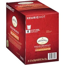 트와이닝 오브 런던 티 K 컵 팟 24개입, 잉글리쉬 브렉퍼스트 디카페인 (English Breakfast Decaffeinated), 3g