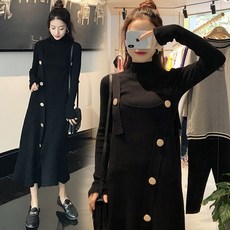 임산부원피스 임산부옷 패션 상의 가을스타일 긴팔 2019 임산부 원피스 루즈핏 가을겨울용 여자더블 세트