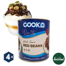 쿡샵 통단팥 빙수팥 팥빙수팥 통밭앙금, 4개, 3kg