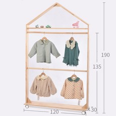 아이방 꾸미기 원목 감성 유아 아기 옷 행거, 공식 규격.개, H.190 더블대 옷걸이 2인치 트롤리