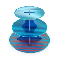 케이크워크 스타 앤 스트라이프 3단 페이퍼 케이크 스탠드, Blue+Red, 1개