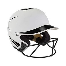 Mizuno F6 Youth Fastpitch Softball Batting Helmet with Mask White-Black Youth One Size Mizuno F6 Y, 1