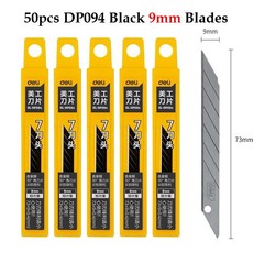 박스 커터 유틸리티 나이프용 델리 교체 블레이드 SK5 SK4 고탄소강 스냅오프 리필 10 개 9mm 18mm, 1개, 한개옵션1, 16 5 Boxes DP094