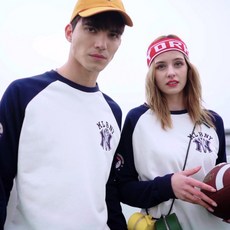 MLB NY 맨투맨 남자 커플 유니폼 순면 긴팔 티셔츠