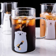 (주)Tree [DT] [로하티]기타치는 곰 유리컵(600ml) x3Set_GTS37383, 기본