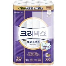 크리넥스 데코 앤 소프트 3겹 40m x 30롤, 30개입, 1개